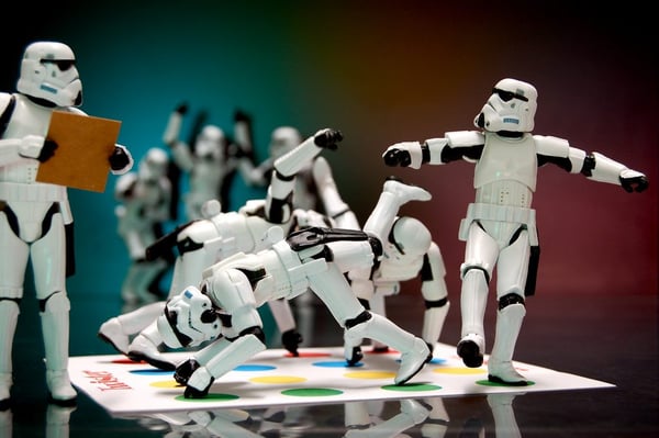 Stormtroopers playing twister