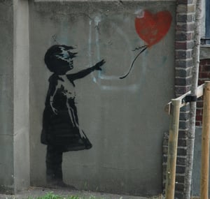 Banksy girl with lost baloon