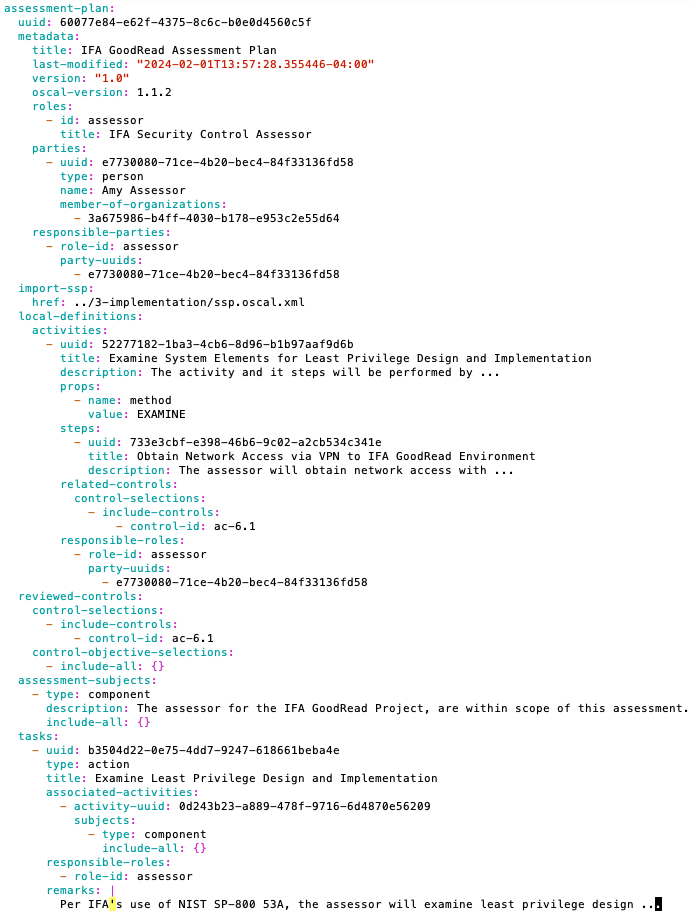 OSCAL document example